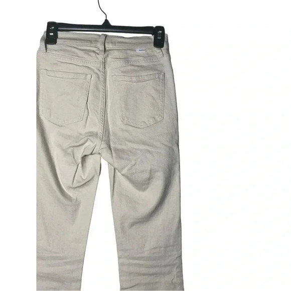 1784. DAZE HIGH WAIST STRAIGHT LEG ANKLE STYLE DENIM JEANS OATMEAL IN COLOR 24 - Picture 7 of 9